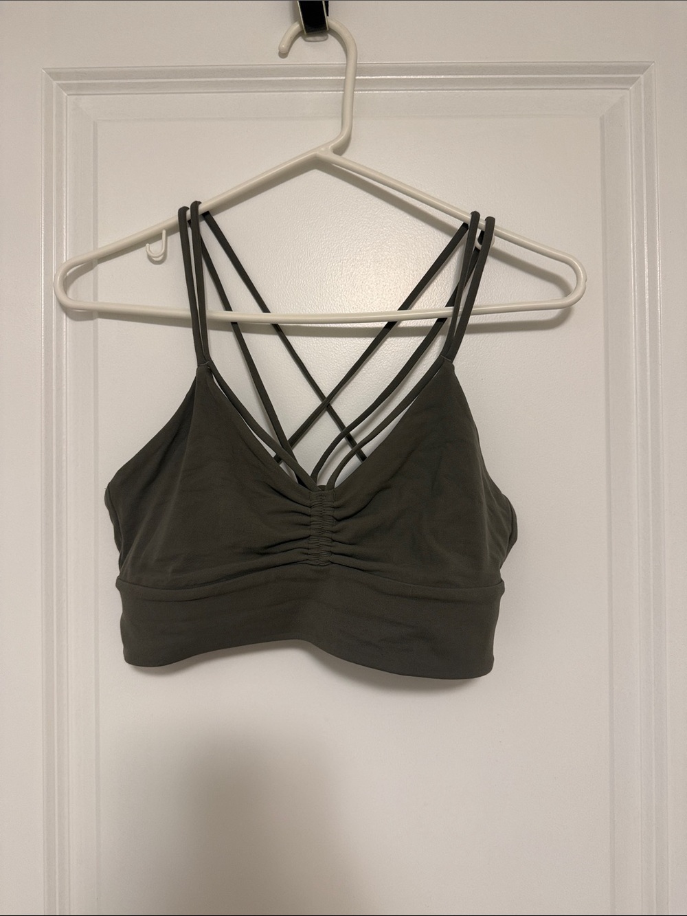 lululemon athletica Olive Strappy Ruched Sports Bralette